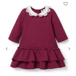 Janie and Jack Burgundy Dress with White Collar